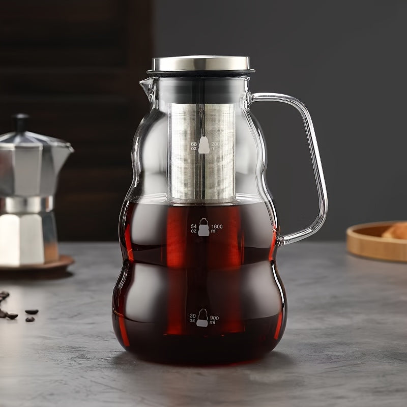 NNETM Glass Coffee Maker with Stainless Filter