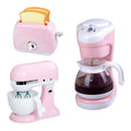 Playgo kitchen mixer - coffee maker and toaster pink - 7 pieces.