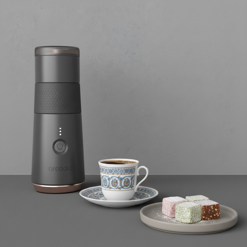 Arcadia Go Portable Rechargeable Turkish Coffee Maker, Black