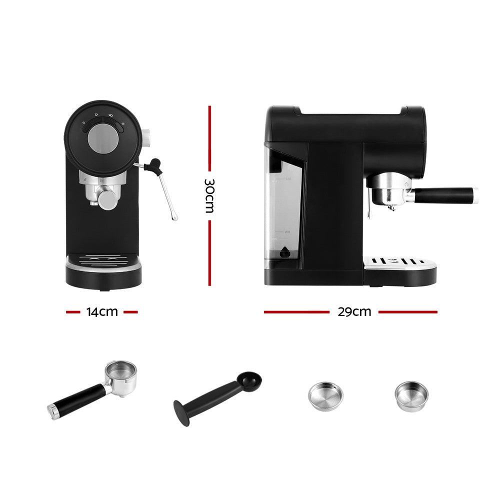 NNEDSZ 20 Bar Coffee Machine Espresso Cafe Maker Black