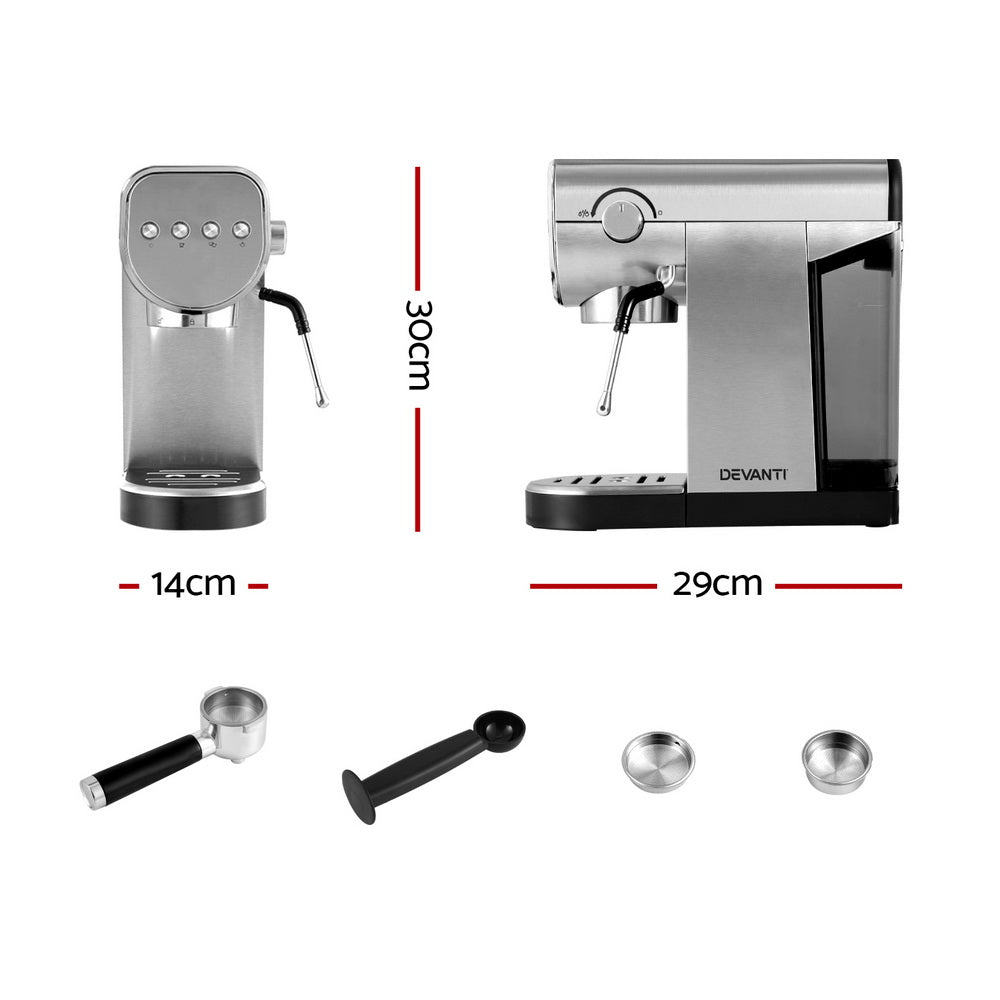 NNEDSZ Devanti 20 Bar Coffee Machine Espresso Cafe Maker
