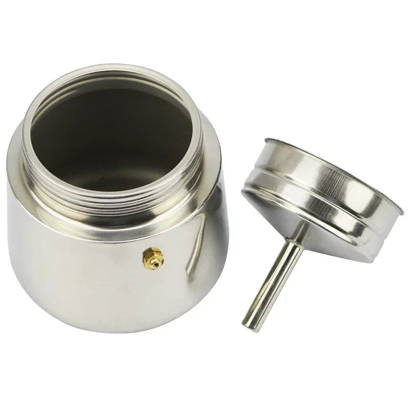 9 Cup Stainless Steel Coffee Maker Moka Pot Stovetop Espresso Maker Silver