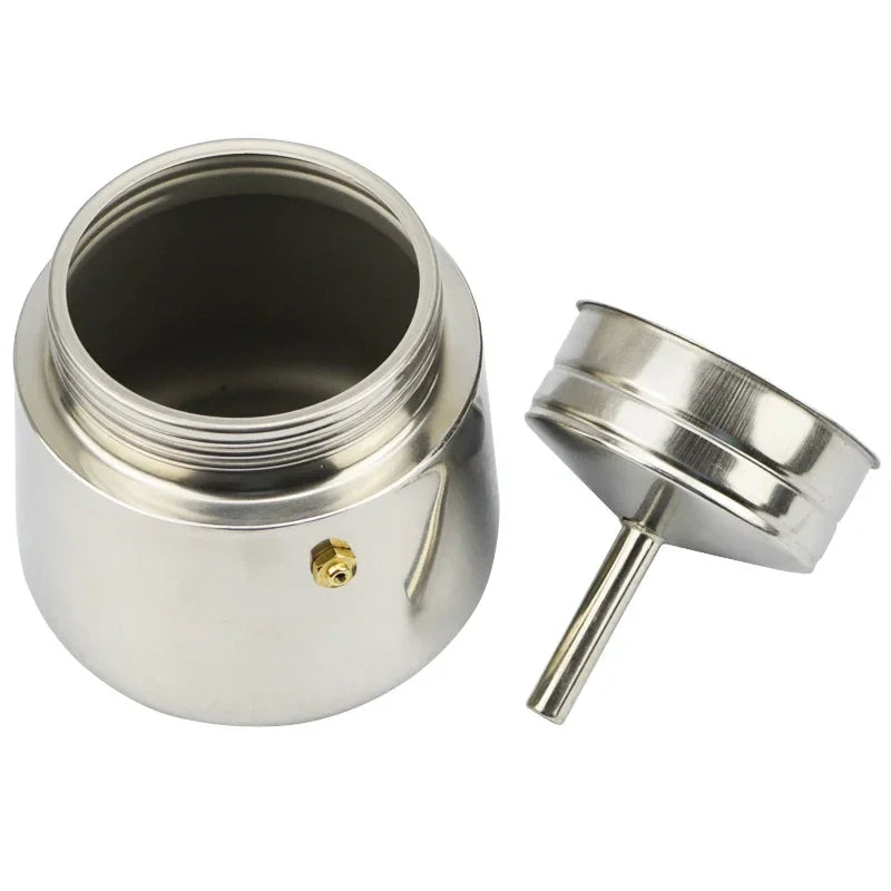 NNEOBA 9 Cup Stainless Steel Coffee Maker Moka Pot Stovetop Espresso Maker Silver