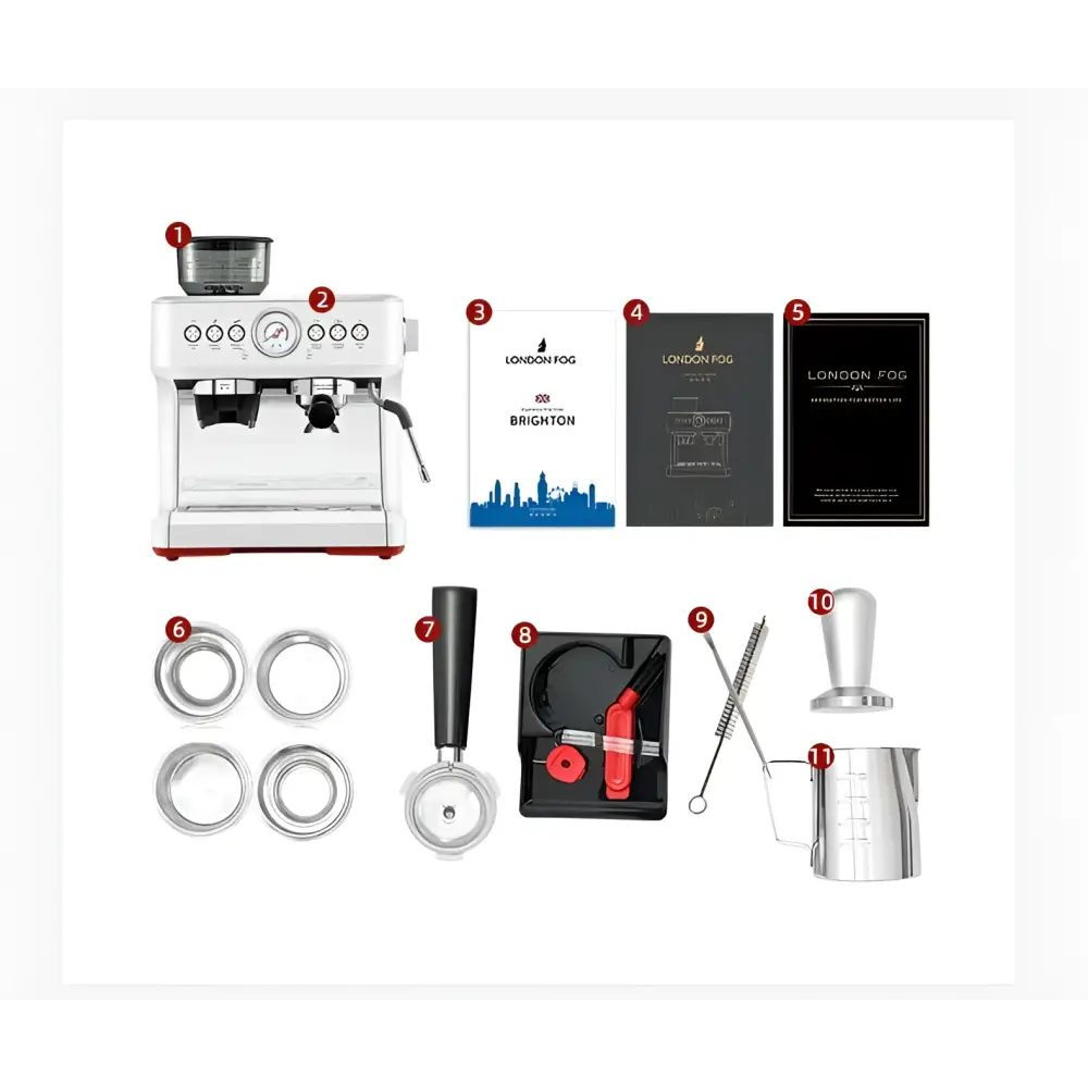 Semi-automatic Coffee Machine with Grinder and Gauge