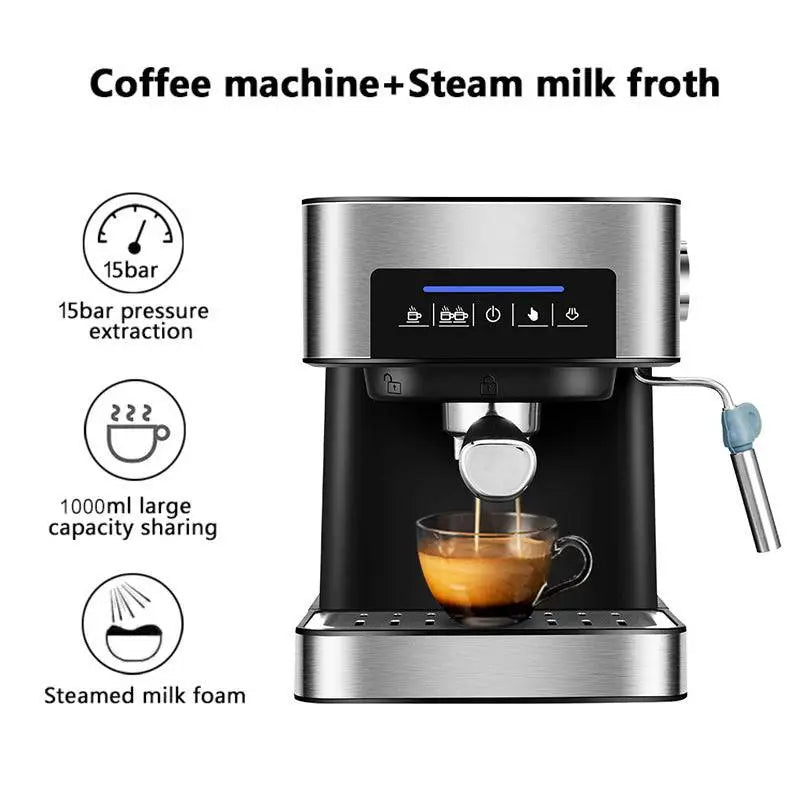 Smart Espresso Machine with Steam Milk Frother