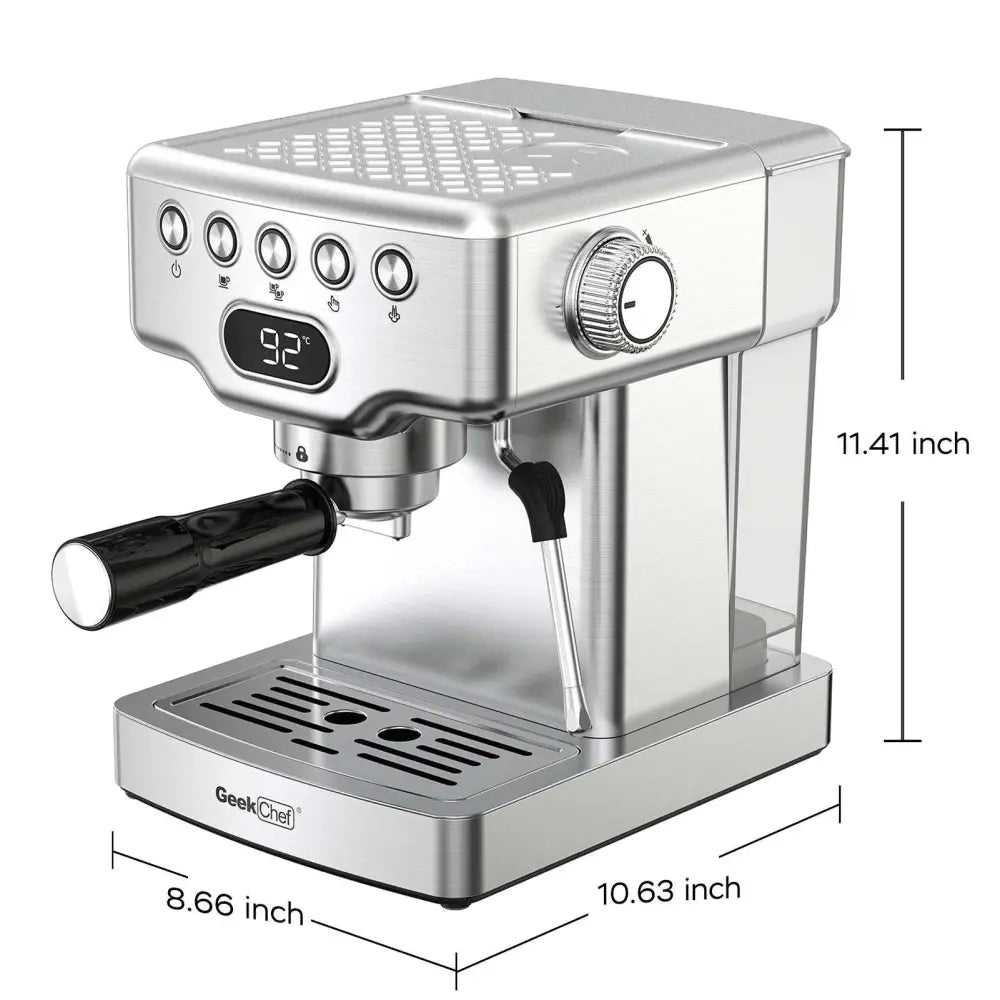Stainless Steel 20 Bar Espresso Machine with Milk Frother