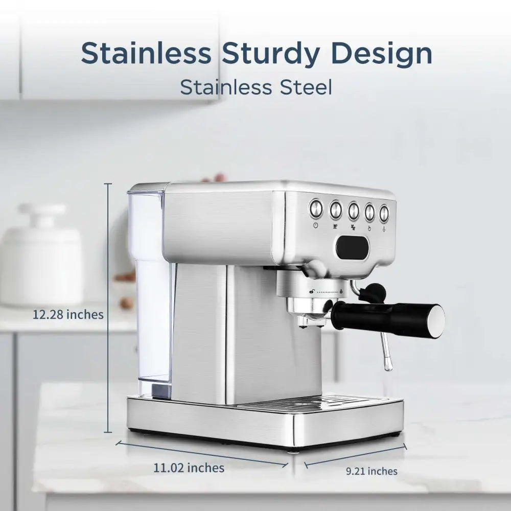 Stainless Steel 20 Bar Espresso Machine with Milk Frother
