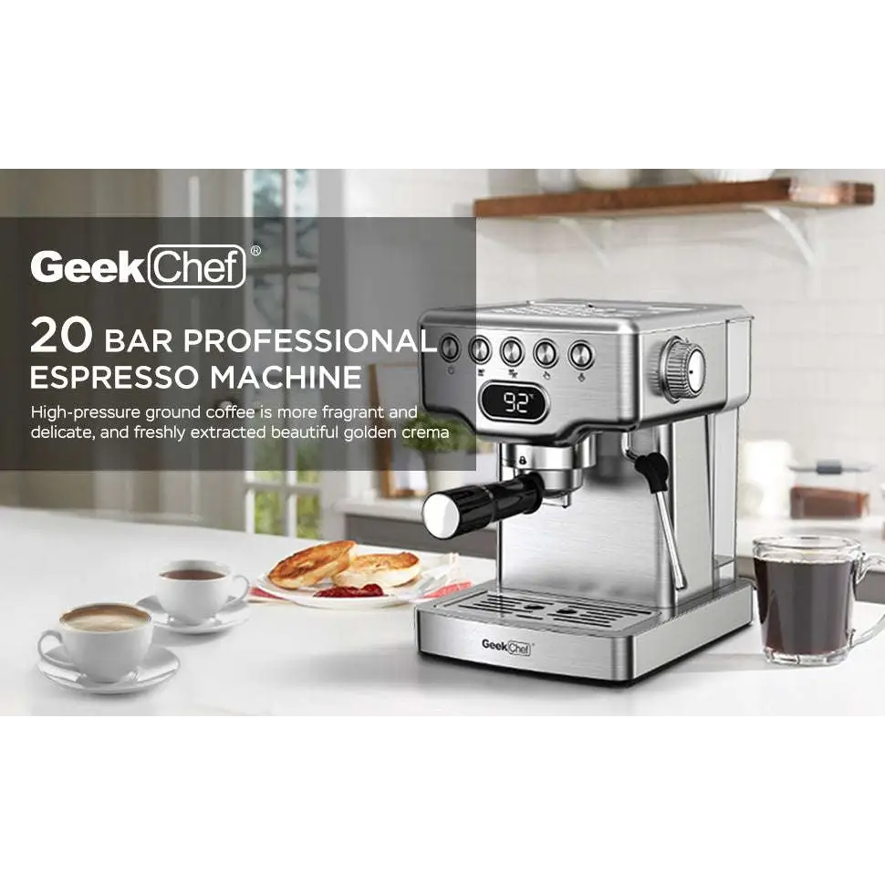 Stainless Steel 20 Bar Espresso Machine with Milk Frother